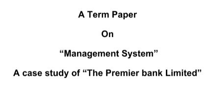 Term paper in management