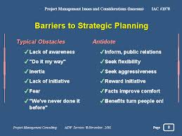 planning barriers identifying discuss assignment management point