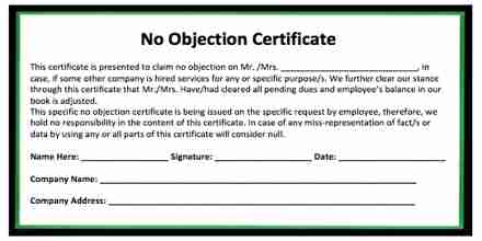 Sample Application For No Objection Certificate Noc Assignment Point
