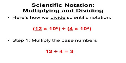 Dividing Scientific Notation Numbers - Assignment Point