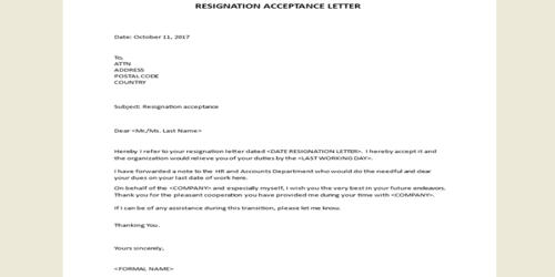 Reply To Resignation Letter Collection Letter Template