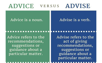 Difference Between Advice And Advise Assignment Point
